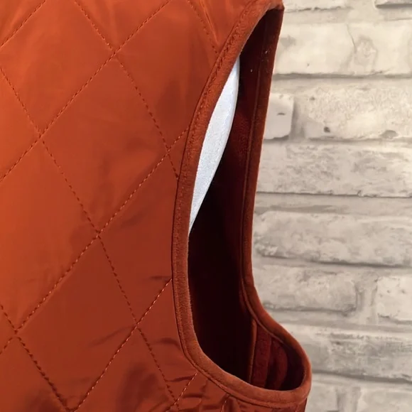 Talbots copper vest snaps pockets poly satin outer shell inside microfiber - Picture 4 of 11